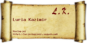 Luria Kazimir névjegykártya